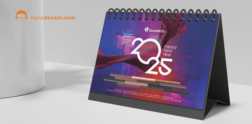 2025 Telkomcel desk calendar design